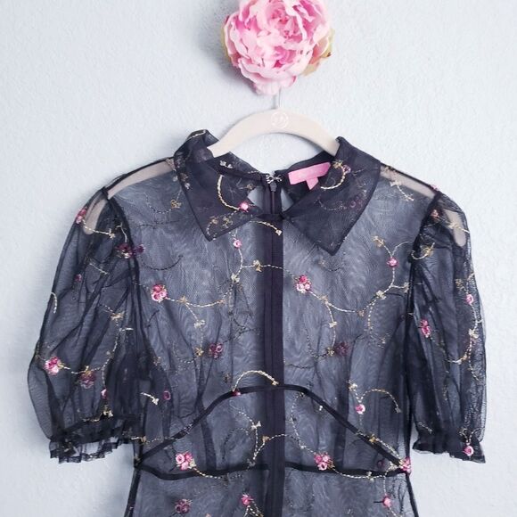 Sugar Thrillz Homemade With Love Organza Mini Embroidered Dress - Picture 3 of 5